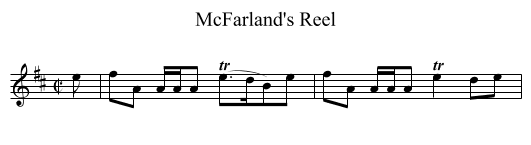 McFarland's Reel - staff notation