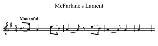 McFarlane's Lament - staff notation