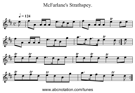 McFarlane's Strathspey. - staff notation
