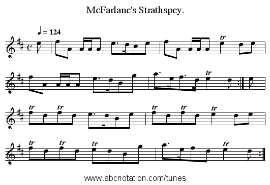 McFarlane's Strathspey. - staff notation