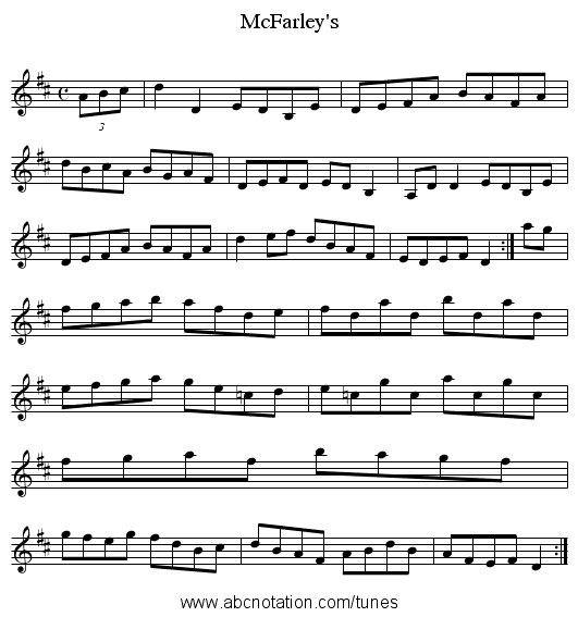McFarley's - staff notation