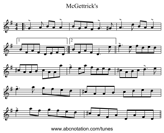 McGettrick's - staff notation