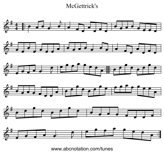McGettrick's - staff notation