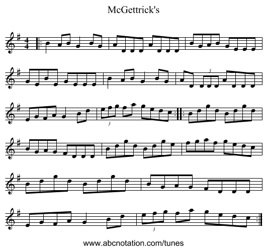 McGettrick's - staff notation