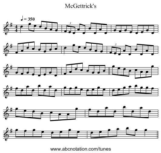 McGettrick's - staff notation