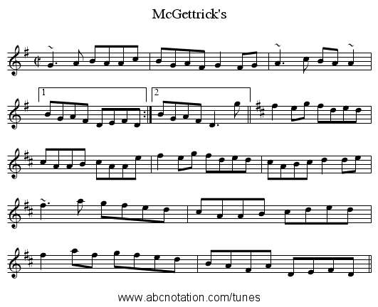 McGettrick's - staff notation