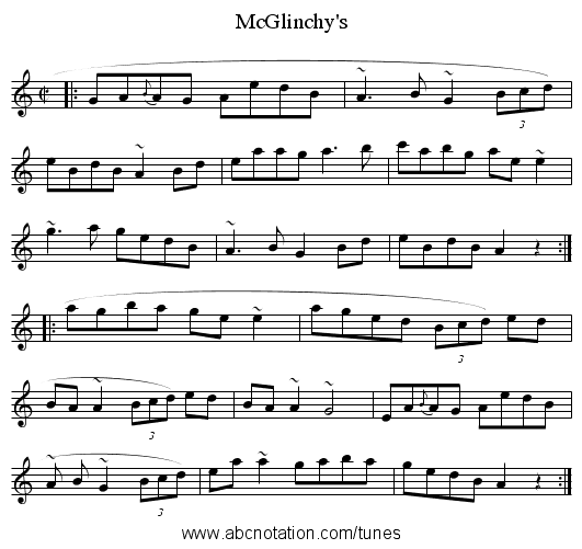 McGlinchy's - staff notation