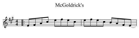 McGoldrick's - staff notation