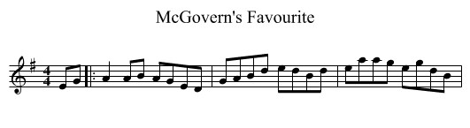 McGovern's Favourite - staff notation