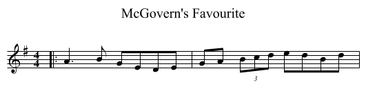 McGovern's Favourite - staff notation