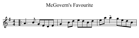 McGovern's Favourite - staff notation