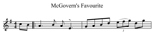 McGovern's Favourite - staff notation