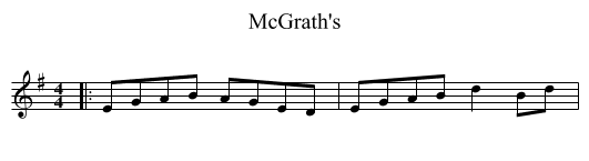 McGrath's - staff notation