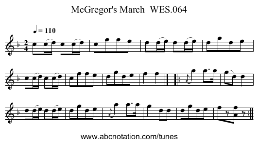 McGregor's March  WES.064 - staff notation