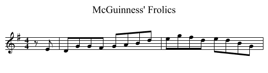 McGuinness' Frolics - staff notation