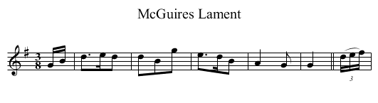 McGuires Lament - staff notation