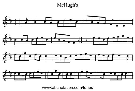 McHugh's - staff notation
