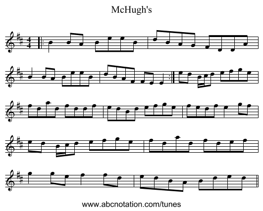 McHugh's - staff notation