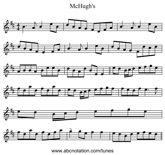 McHugh's - staff notation
