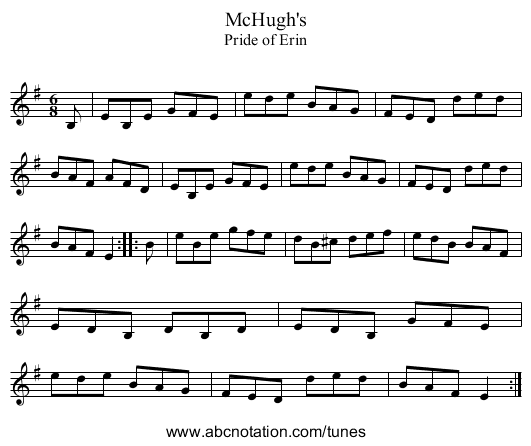 McHugh's - staff notation