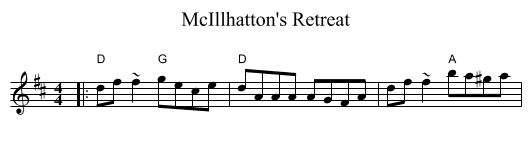 McIllhatton's Retreat - staff notation