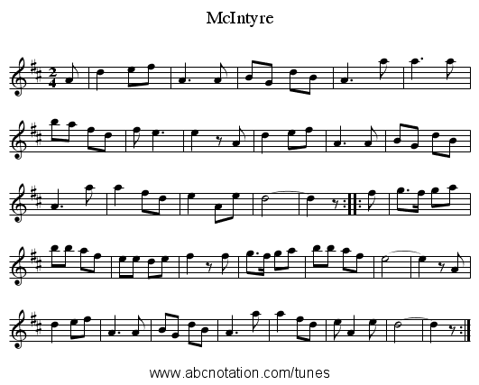 McIntyre - staff notation