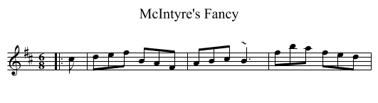 McIntyre's Fancy - staff notation