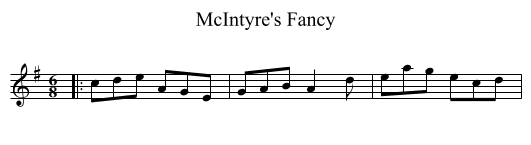 McIntyre's Fancy - staff notation