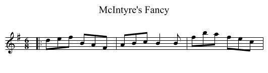McIntyre's Fancy - staff notation