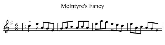 McIntyre's Fancy - staff notation