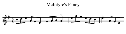 McIntyre's Fancy - staff notation