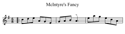McIntyre's Fancy - staff notation