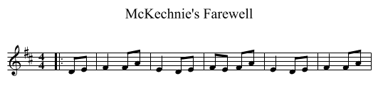 McKechnie's Farewell - staff notation