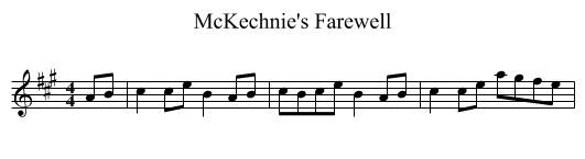 McKechnie's Farewell - staff notation