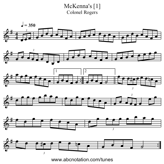 McKenna's [1] - staff notation