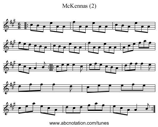 McKennas (2) - staff notation