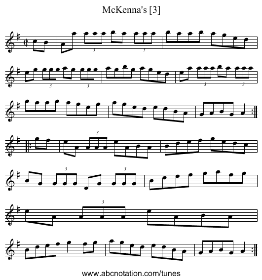 McKenna's [3] - staff notation