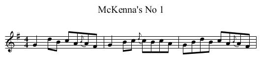 McKenna's No 1 - staff notation