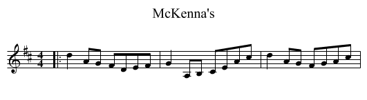 McKenna's - staff notation