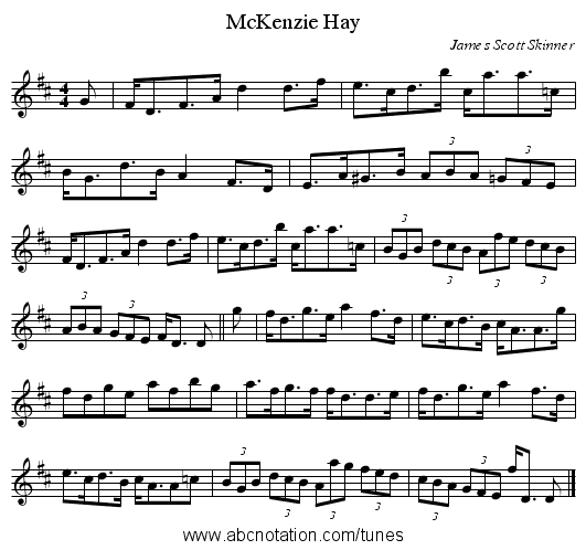 McKenzie Hay - staff notation