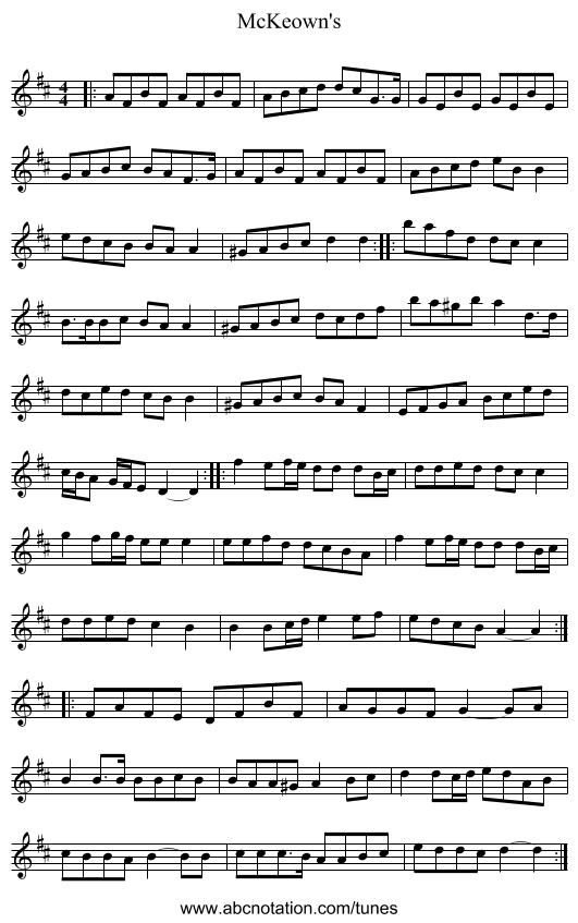 McKeown's - staff notation