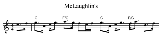McLaughlin's - staff notation