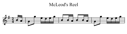 McLeod's Reel - staff notation