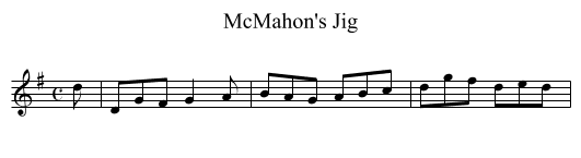 McMahon's Jig - staff notation