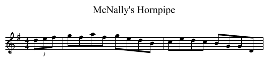McNally's Hornpipe - staff notation