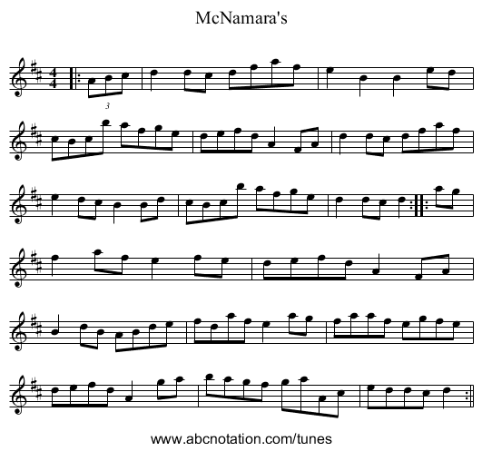 McNamara's - staff notation