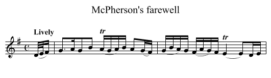McPherson's farewell - staff notation