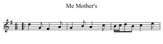 Me Mother's - staff notation