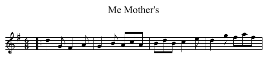 Me Mother's - staff notation