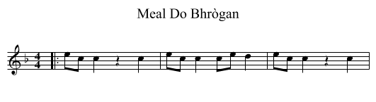 Meal Do Bhrògan - staff notation